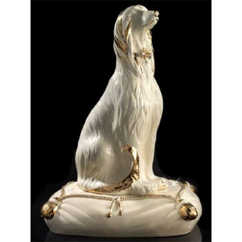 Афганская борзая с ошейником и подушечкой Swarovski 